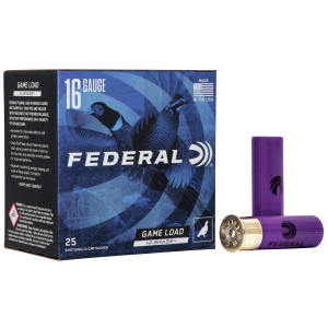 Federal Game-Shok Hi-Brass Load 16 ga 2 3/4" 3 1/4 dr 1 1/8 oz #4,6,7,5 1295 fps - 25/box