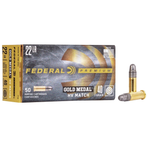 Federal Premium Gold Medal HV Rimfire Ammunition .22 LR 40 gr SLD 1200 fps 50/box