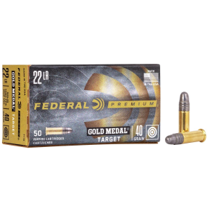 Federal Premium Gold Medal Rimfire Ammunition .22 LR 40 gr SLD 1080 fps 50/box