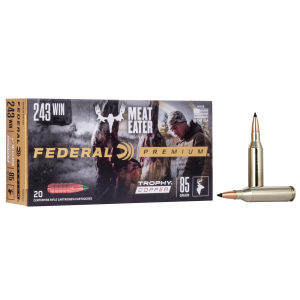 Federal Premium Trophy Copper Rifle Ammunition .243 Win 85 gr TC 3200 fps 20/ct