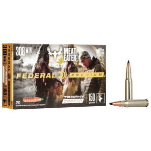 Federal Premium Trophy Copper Rifle Ammunition .308 Win 150 gr TC 2820 fps 20/ct
