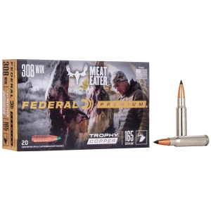 Federal Premium Trophy Copper Rifle Ammunition .308 Win 165 gr TC 2700 fps 20/ct