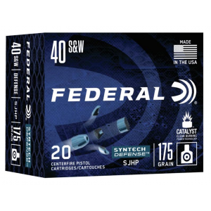 Federal Syntech Defense Handgun Ammunition .40 S&W SJHP1050 fps 20/ct