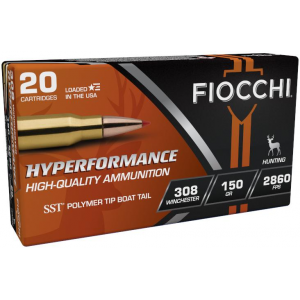 Fiocchi Hyperformance Hunt Rifle Ammunition .308 Win 150 gr SST 2860 fps 20/ct