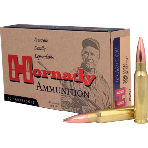 Hornady Match Rifle Ammunition .308 Win 168 gr BTHP MATCH 50 rd