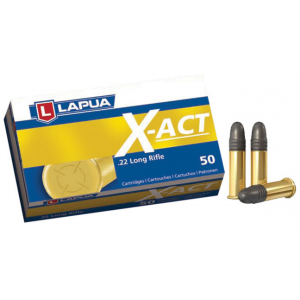 Lapua X-ACT Rimfire Ammunition .22 LR 40gr LRN 1073 fps 50/ct