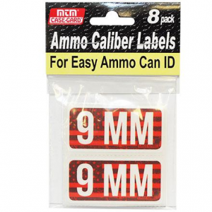 MTM Ammo Caliber Labels 9mm - 8/ct