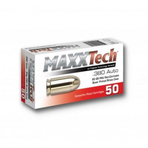 Maxxtech Brass Case Handgun Ammunition .380 ACP 95 gr FMJ 1000/ct Case