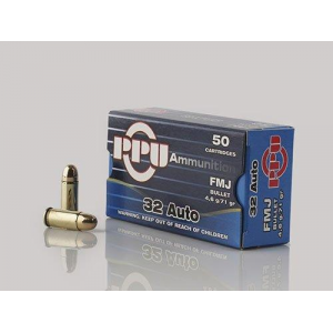 PPU Handgun Ammunition .32 ACP 71 gr FMJ 903 fps 903 fps 50/ct
