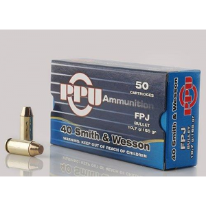 PPU Handgun Ammunition .40 S&W 165 gr FPJ 1541 fps 50/ct