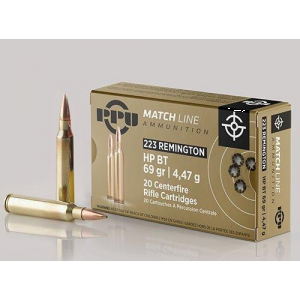 PPU Match Ammunition .223 Rem Match 69 gr HPBT 2855 fps 20/ct