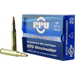 PPU Rifle Ammunition .270 Win 150 gr SP 2850 fps 20/ct