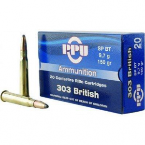 PPU Rifle Ammunition .303 British 150 gr SP 2690 fps - 20/ct