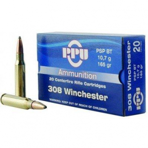 PPU Rifle Ammunition .308 Win 165 gr PSPBT 2675 fps 20/ct