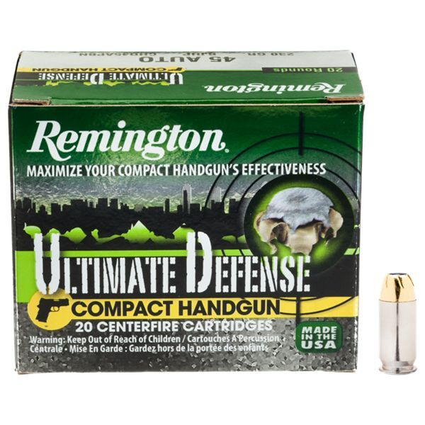 Remington Ultimate Defense Compact Handgun Ammo - .380 Automatic Colt Pistol - 102 Grain