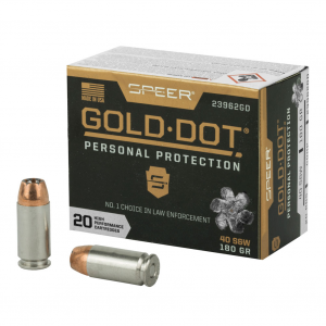 SPEER Gold Dot Personal Protection 40 S&W 180Gr HP Handgun Ammo (23962GD)