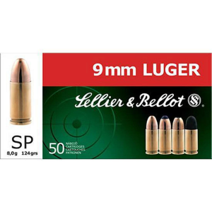 Sellier & Bellot Pistol & Revolver Ammo 9mm 124 gr SP 50/box