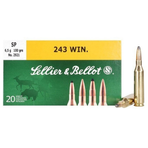 Sellier & Bellot Rifle Ammunition .243 Win 100 gr SP 2854 fps - 20/box