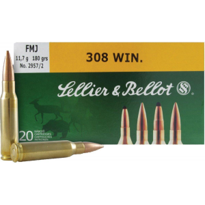 Sellier & Bellot Rifle Ammunition .308 Win 180 gr FMJ - 20/box