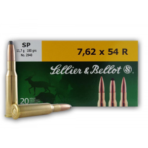 Sellier & Bellot Rifle Ammunition 7.62x54R 180 gr SP 2625 fps - 20/box