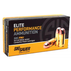 Sig Elite Performance Handgun Ammunition 10mm Auto 180 gr FMJ 1250 fps 50/ct