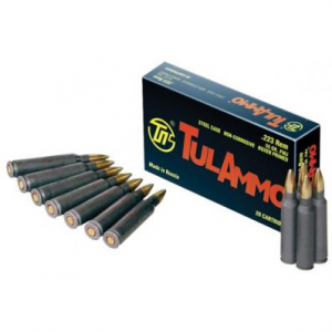 TulAmmo Rifle Ammunition .223 Rem 55 gr FMJ 3241 fps 1000/ct Case