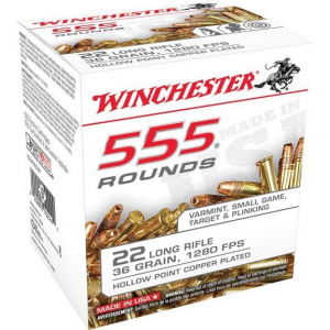 Winchester .22 LR Bulk Pack Rimfire Ammunition .22 LR 36 gr CPHP 555/box