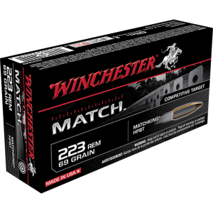 Winchester Match Rifle Ammunition .223 Rem 69 gr BTHP 20/Box