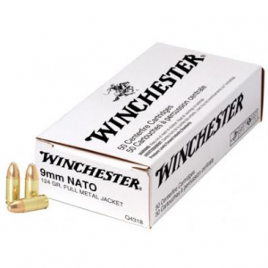 Winchester NATO Handgun Ammunition 9mm Luger 124 gr FMJ 500/case