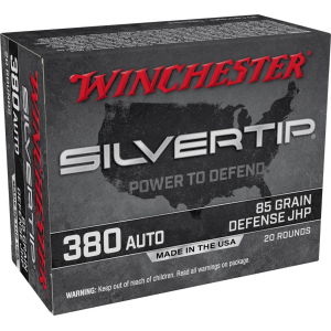 Winchester Silvertip Handgun Ammunition .380 ACP 85 gr HP 1000 fps 20/ct