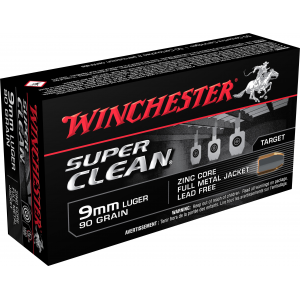 Winchester Super Clean NT Handgun Ammunition 9mm Luger 90 gr JSP 1325 fps 50/ct