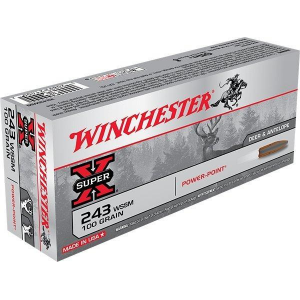 Winchester Super-X Power Point Rifle Ammunition .243 WSSM 100 gr PSP 3110 fps - 20/box