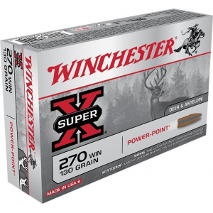 Winchester Super-X Power Point Rifle Ammunition .270 Win 130 gr PSP 3060 fps - 20/box