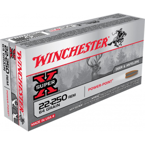 Winchester Super-X Rifle Ammunition .22-250 Rem 64 gr PSP 3500 fps 20/ct