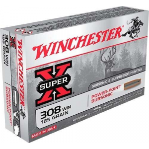 Winchester Super-X Subsonic Rifle Ammunition .308 WIN 185 gr HP 1060 fps 20/ct