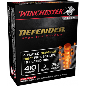 Winchester Supreme Elite PDX1 Personal Defense Shotgun Ammunition .410 ga 3" 4 disc, 16 plts Slug 750 fps 5/ct