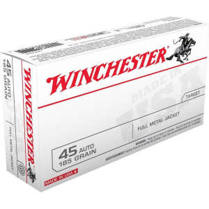 Winchester USA Handgun Ammunition .45 ACP 185 gr FMJ 50/ct