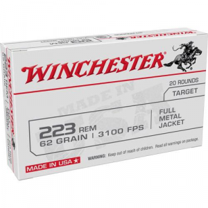 Winchester USA LC Rifle Ammunition .223 Rem 62 gr FMJ 3100 fps 20/ct