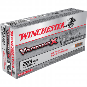 Winchester Varmint X Rifle Ammunition .223 Rem 40 gr Poly Tip 3600 fps - 20/box