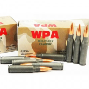 Wolf Military Classic Ammunition .308 Win 145 gr FMJ 2745 fps - 20/box
