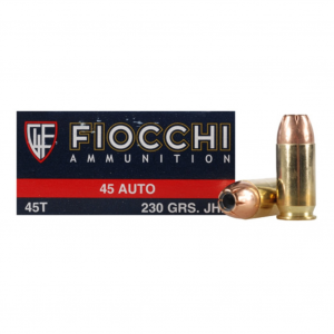 FIOCCHI 45 ACP 230 Grain JHP Ammo, 50 Round Box (45T500)