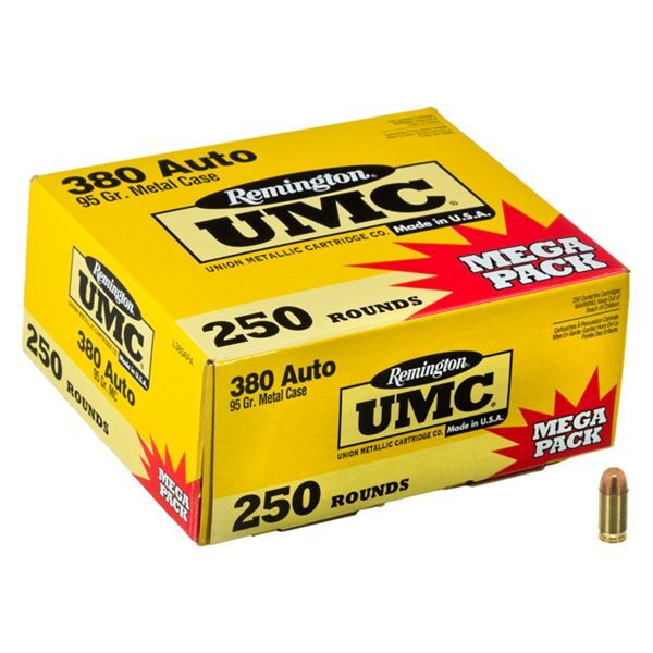Remington UMC Handgun Ammo Mega Pack - .380 Automatic Colt Pistol - 95 Grain