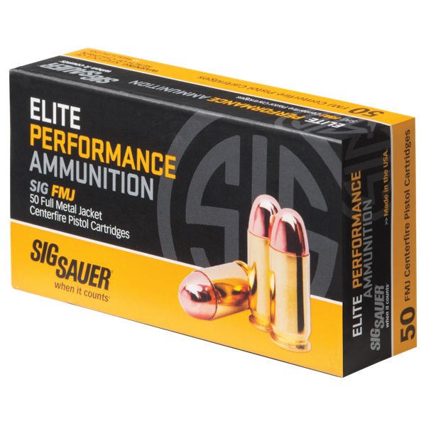 Sig Sauer Elite Performance FMJ Handgun Ammo - 50 Rounds - 180 Grain - .40 S&W