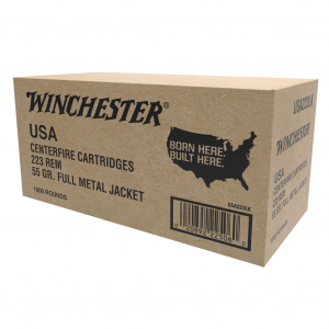 WINCHESTER 223 Rem 55Gr FMJ 1000Rd Case Rifle Ammo (USA223LKY)