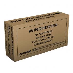 WINCHESTER Service Grade 9mm 115Gr FMJ 50rd Box Ammo (SG9W)