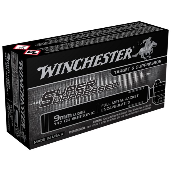 Winchester Super Suppressed Handgun Ammo - 9mm Luger