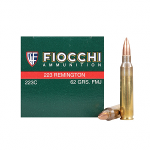 FIOCCHI 223 Rem. 62 Grain FMJBT Ammo, 50 Round Box (223C)