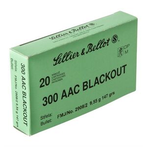 Sellier & Bellot 300 Aac Blackout 147gr Fmj Ammunition - 300 Aac Blackout 147gr Full Metal Jacket 20/Box