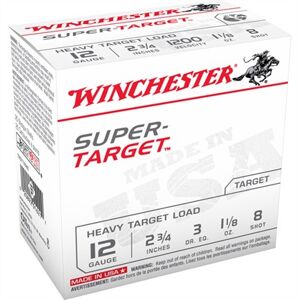 Winchester Super Target Ammo 12 Gauge 2-3/4" 1-1/8 Oz #8 Shot - 12 Gauge 2-3/4" 1-1/8 Oz #8 Shot 25/Box