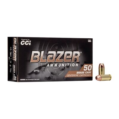 Cci Blazer Brass 40 S&W Ammo - 40 S&W 180gr Full Metal Jacket Flat Nose 50/Box